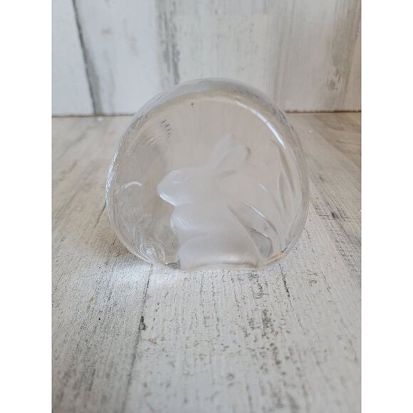 Paper weight glass bunny frosted home decor xmas rabbit - Picture 1 of 6